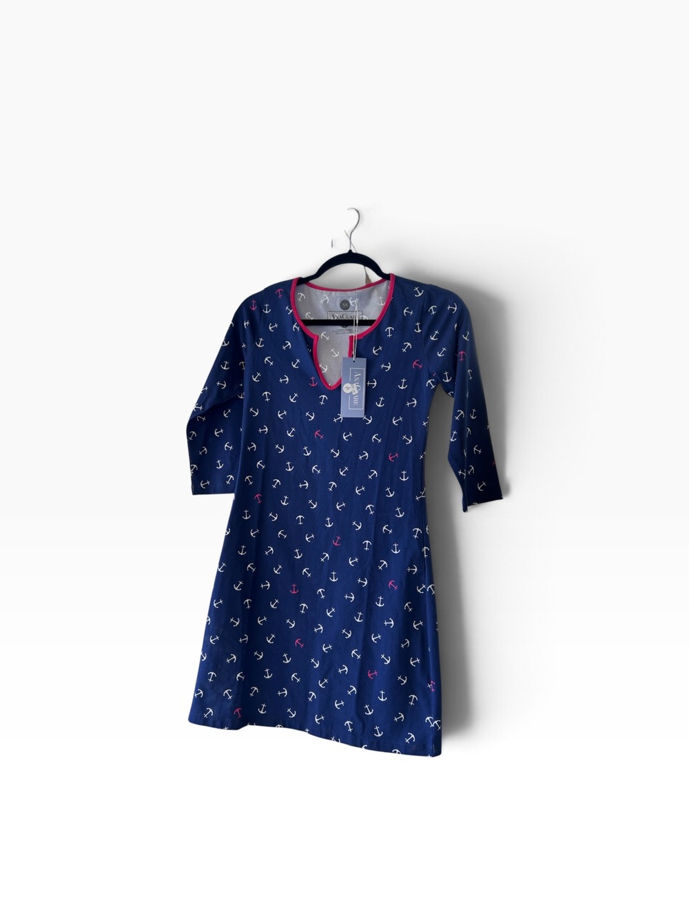Anaclare Navy Blue Anchor Print Dress NWT XS